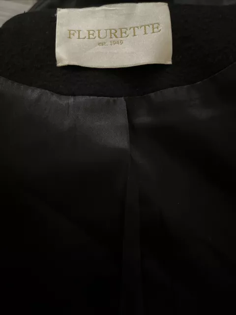 Fleurette Loro Piana Wool Black Classic Luxury Old Money Womens Coat 6 3