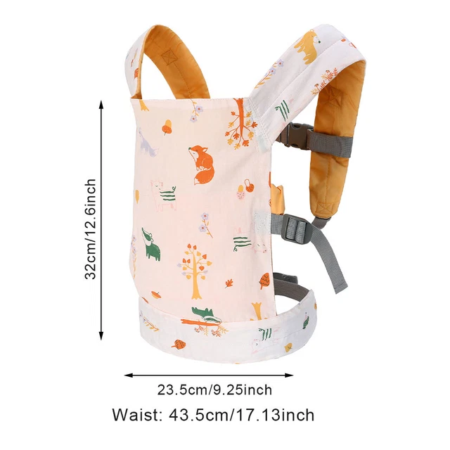 GIRLS ADJUSTABLE STRAP Pretend Play Baby Doll Carrier Front Back