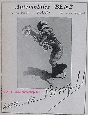Publicite Automobile Benz Mercedes De 1913 French Ad Car Pub Rare