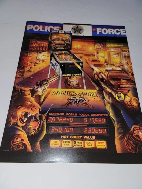 1989 Williams Police Force Pinball Machine - Coin OP Stuff