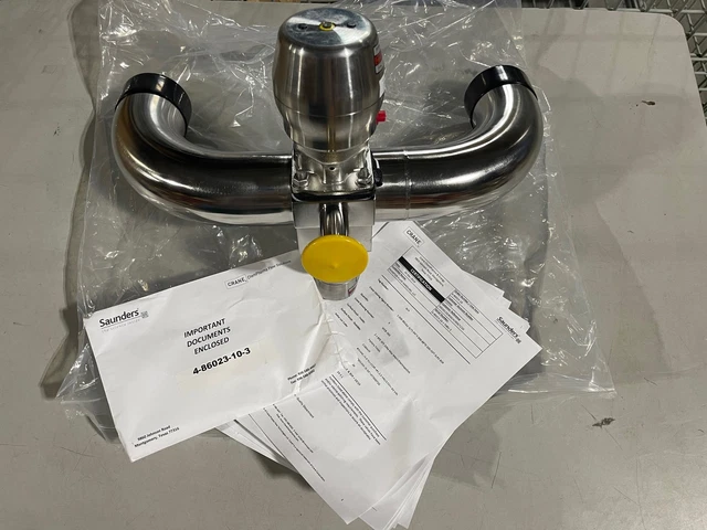 CRANE Saunders Dual Actuator Valve Sanitary/Butt Weld S360 1" DN025 .5" DN008 3"