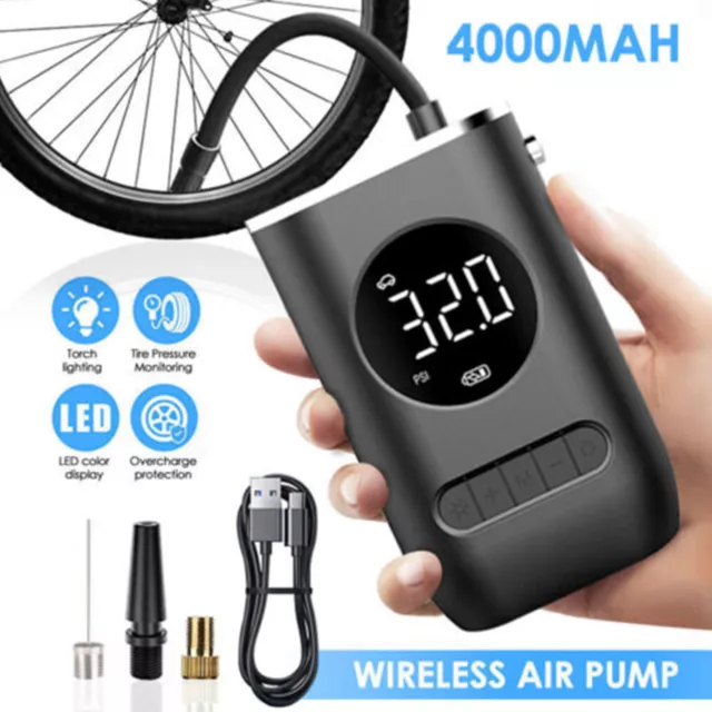 Rechargeable Car Tire Air Inflator Tyre Electric Pump Cordless with USB Portable