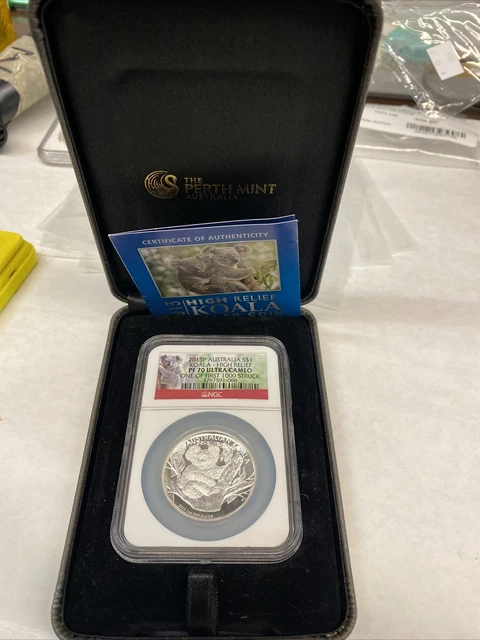 Australia 2013-P "KOALA" High-Relief .999 1oz Silver, NGC PROOF-70 ULTRA CAMEO