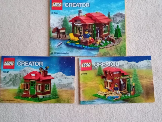 LEGO Creator 31048 Lakeside Lodge 3 x manuali di istruzioni solo senza mattoncini