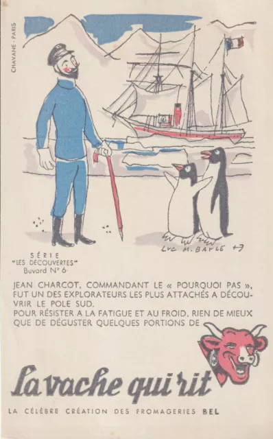 Ancien buvard la vache qui rit "les découvertes" n°6 Jean Charcot