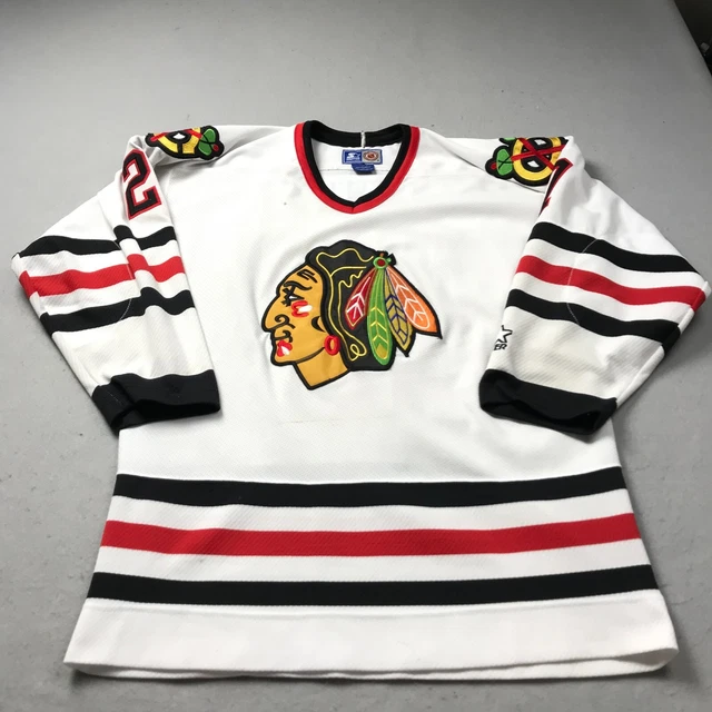 VINTAGE CHICAGO BLACKHAWKS Jersey Mens Medium White Starter NHL Roenick