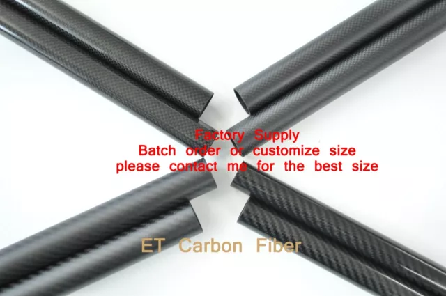 3K Carbon Fiber Tube OD 30mm 32mm34mm 35mm 36mm 38mm x1000mm Stiffer Ploes 2