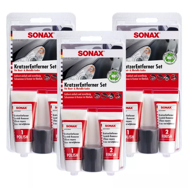 Sonax 3x 50 ML Kratzer-Entferner-Set per Vernice Cura Della Graffi E Schrammen