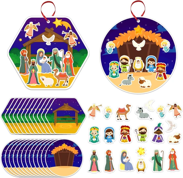 MAKE A NATIVITY Scene Stickers Nativity Stickers Ornaments Christian