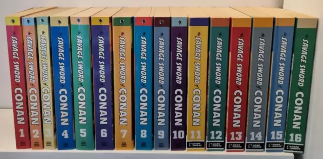 The Savage Sword of Conan Volume 1 to 16 Book Bundle Dark Horse Paperback