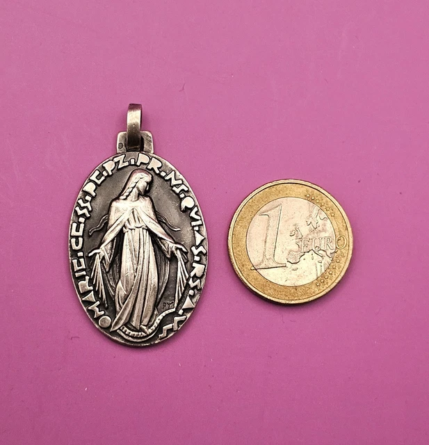 Médaille Sainte Vierge en Prière, Argent - Emanessence