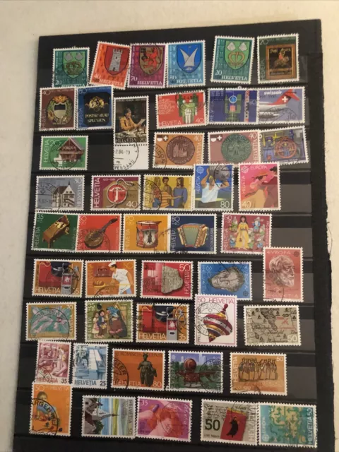 Collection Of Foreign On Cards All Switzerland Mint Used Semi Postals