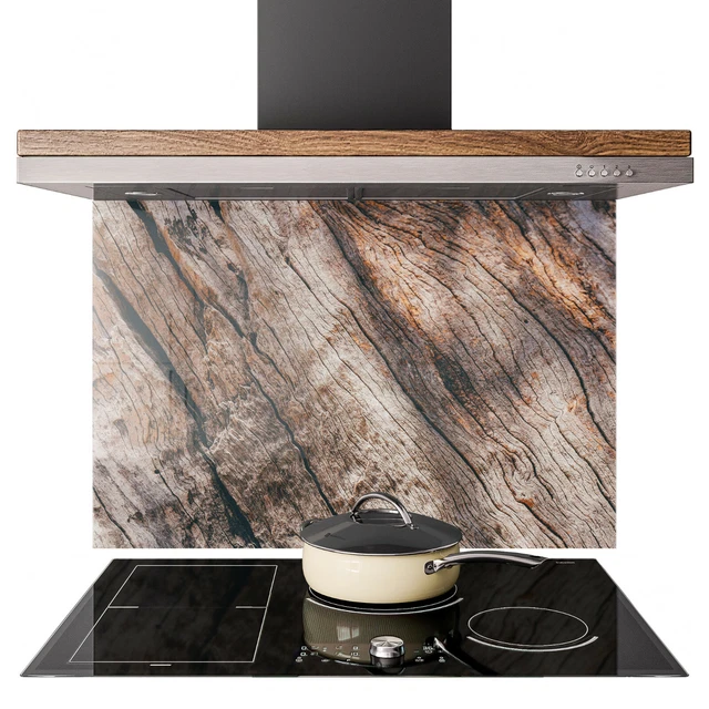 GLASS SPLASHBACK KITCHEN Tile Cooker Panel ANY SIZE Wood Tree Texture ...
