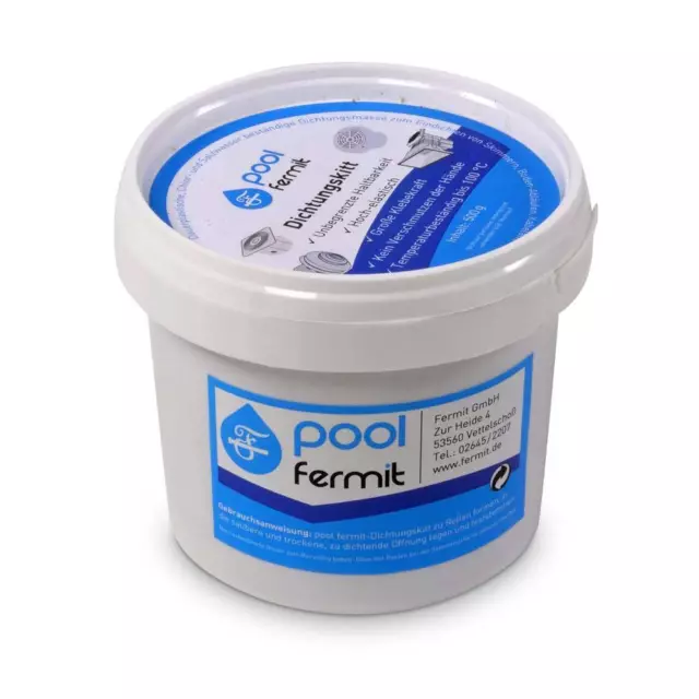 Masa de Junta 500g pool fermit Cloro Y Agua Salada Estable Skimmer Desagüe Suelo