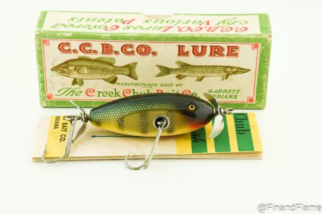 VINTAGE CREEK CHUB Baby Injured MInnow Antique Fishing Lure in Box w  Catalog CL8 EUR 51,12 - PicClick ES