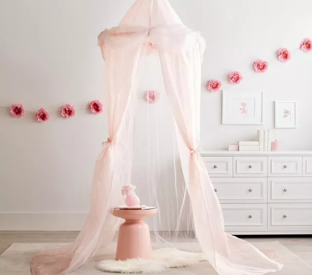 Pottery Barn Oversized Princess Bed Canopy, pink, unused, original shipping box