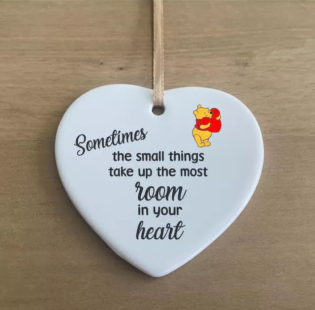 Walt Disney Winnie The pooh Quote Ceramic Heart Shape Plaque Gift Sign cr2