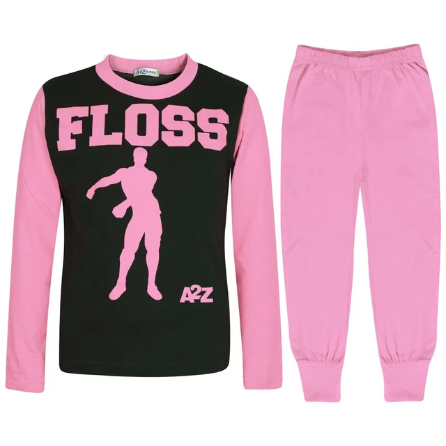 Kids Girls Pyjamas Baby Pink Trendy Floss A2Z Print Xmas Loungewear Outfit Sets