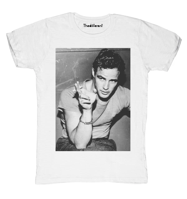 New T-Shirt Fiammata Uomo Young Marlon Brando Idea Regalo