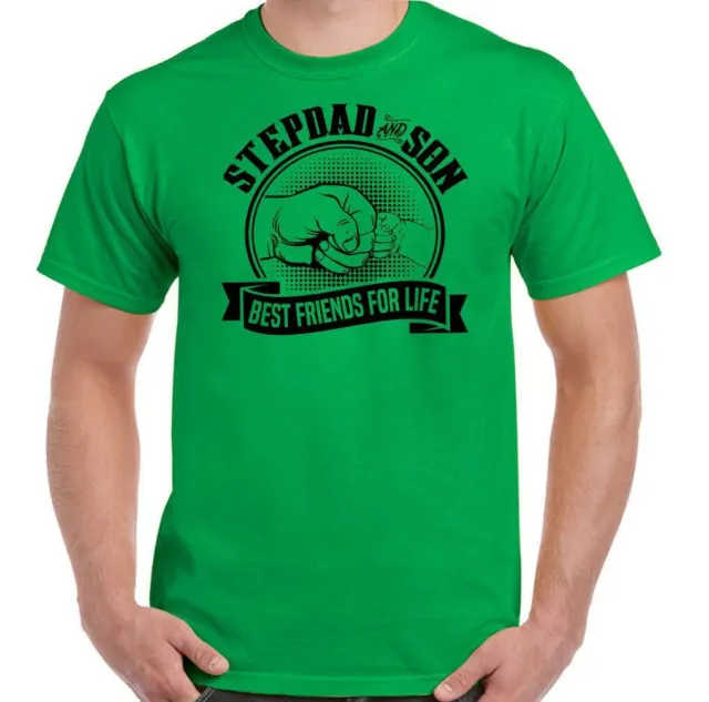 T-shirt Stepdad & Son Best Friends For Life da uomo divertente festa del papà regalo 4