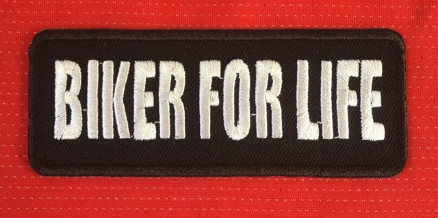 Biker For Life Motorcycle Slogan Motorbike Bike  Badge Iron Sew On Patch