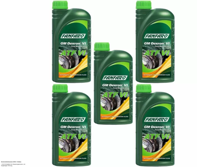5x 1 Litre FANFARO Atf VI Huile de Transmission Automatique Jaso 1A