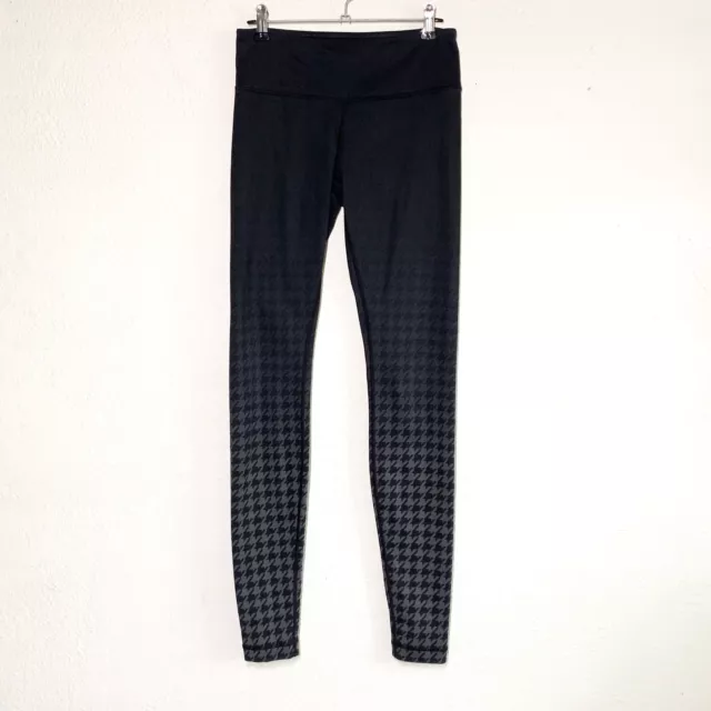 Lululemon Wunder Under Leggings 4 Giant Houndstooth Dip Dye Deep Coal Black