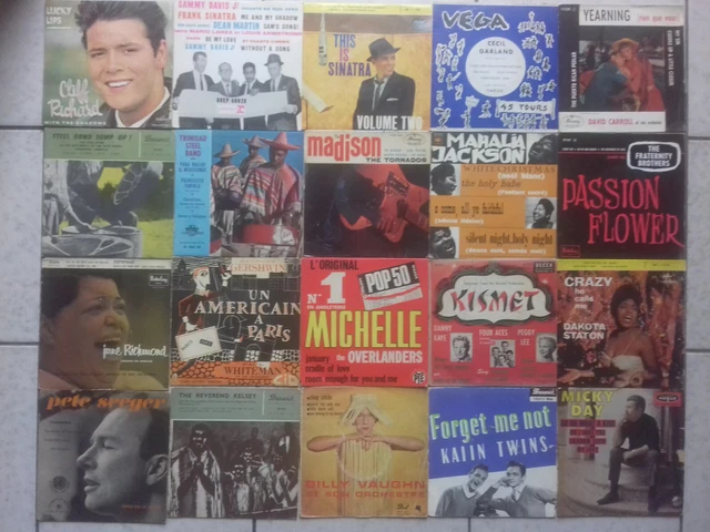 Lot 20x 45 tours 7" EPs variété internationale jazz rock folk