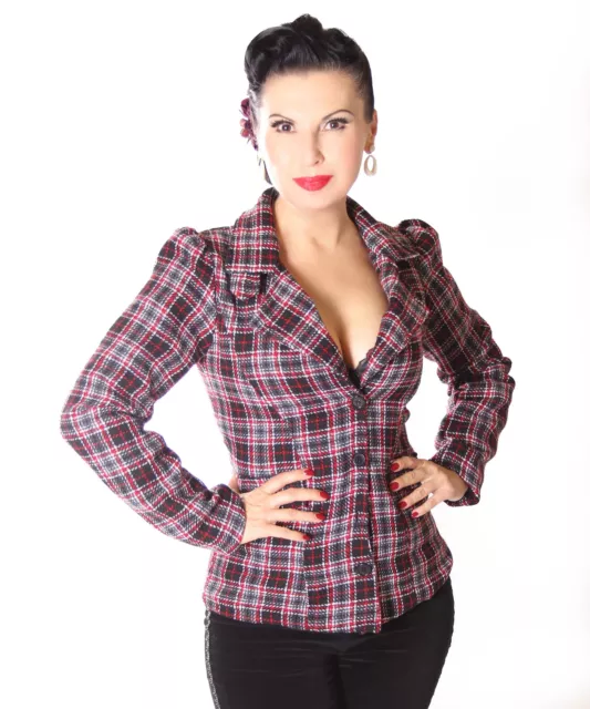 SugarShock Harika Tartan Blazer 40er Jahre repro Rockabilly Kostümjacke