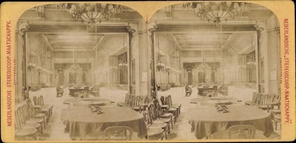 Stereo photo Monte Carlo Monaco, casino, interior view, roulette - 10820707