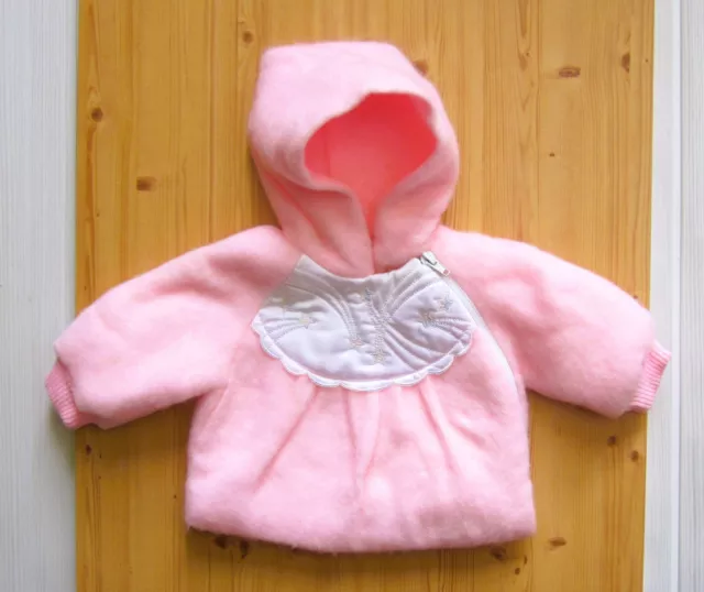manteau à capuche vintage LUC DE BEVERE en flanelle avec broderie-bébé 0/3 mois