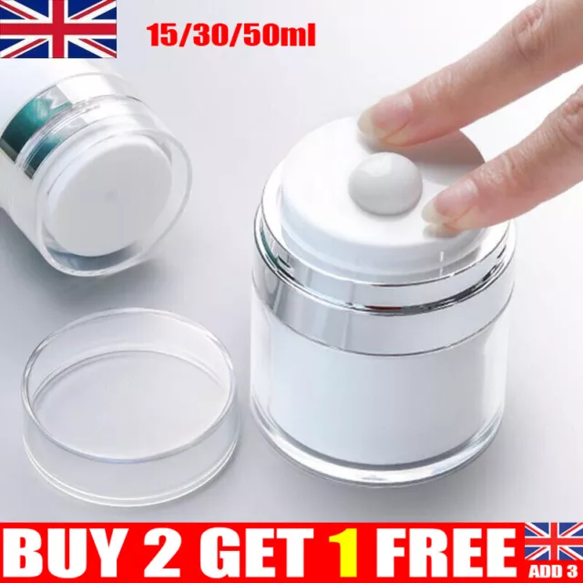 Airless Pump Jar Empty Acrylic Cream Bottle Refillable Cosmetic Container lu