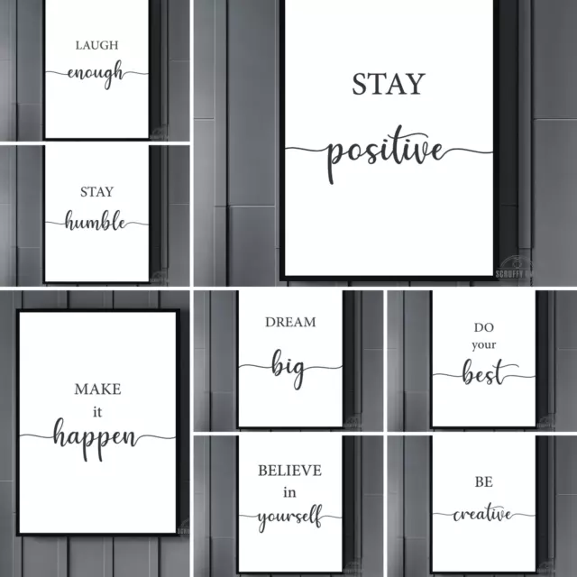 Inspirational Prints, Motivational Posters, Funny Wall Art Quote A3/A4 UK