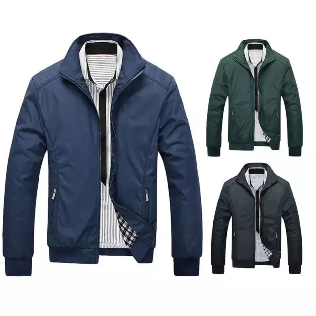 Mens Jacket Summer Lightweight Bomber Coat Casual Outfit Tops Outerwear Clothing