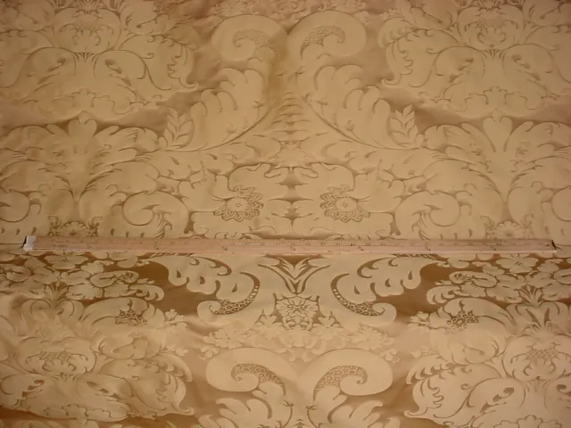 8-5/8Y Brunschwig & Fils Gold Silk Floral Damask Upholstery Fabric
