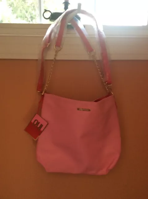 JUICY COUTURE pink red tote bag faux leather purse handbag shoulder bag NEW