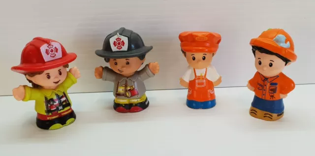 Fisher Price Mattel Little People Fireman & Workers Figures Lot of 4 2014-2016