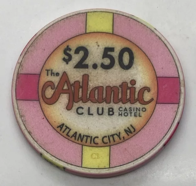 $2.50 Atlantic Club Hotel Casino Atlantic City NJ Casino Chip Pink 2012-2014