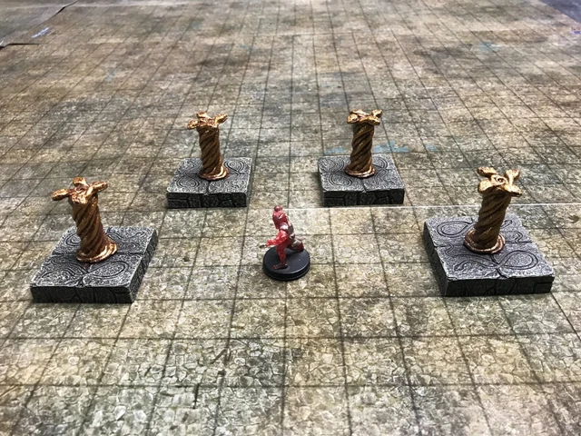 Set of 4 Limited Edition Dwarven Forge Twisted Snake Pillars Floor Tiles ET-503 Set of 4 Limited Edition Dwarven Forge Twisted Snake Pillars Floor Tiles ET-503