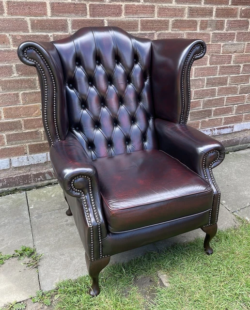 Oxblood Red leather chesterfield  Wingback Chair UK DELIVERY £60