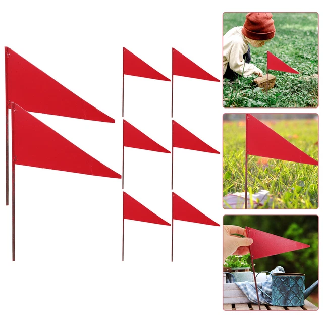 8 Pcs Marker Flags Lawn Irrigation Marker Flags Pennant Banner Flags The Sign 10