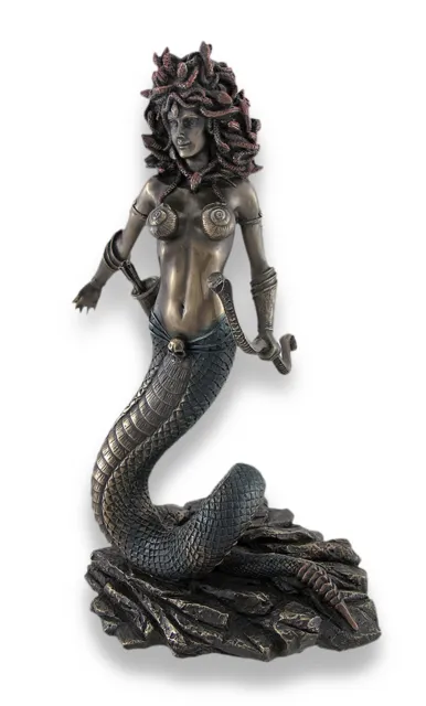 Bronzed Medusa with Double Snake Bow and Arrows Statue