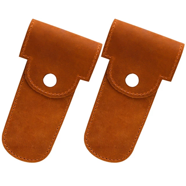 2 piezas Afeitadora Protector Manual Cuchilla de afeitar Funda portátil Pu Shaver Bag Sch
