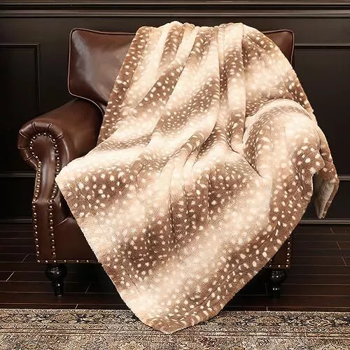 Better Homes & Gardens Dk Brown Polyester Faux Fur Reverse to Mink