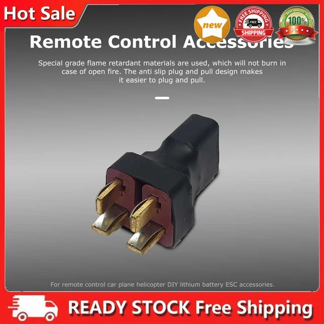 Conector adaptador de plástico de repuesto conector enchufe en T de metal para automóvil de radiocontrol avión