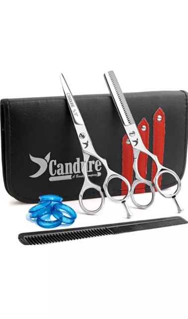 Candure Friseurschere & Effilierschere Set Professionelle Haarschneideschere