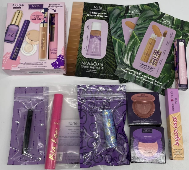 TARTE HUGE LOT 14 Piece Creaseless Concealer Maracuja Lip Mascara Prime Bomb Eye