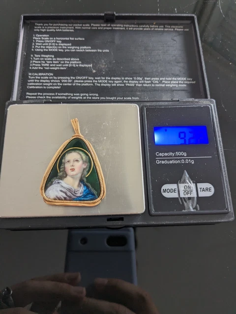 Médaillon En Or 22 Carats émail De Limoges - Vintage - Occasion - Bijou Ancien