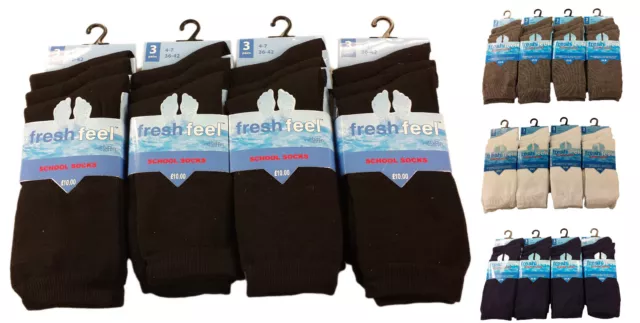 6 Pairs Of Girls Boys Ankle Socks, School Socks, Many Sizes & Colours