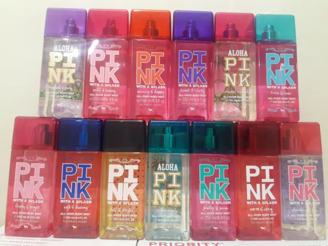 Victoria's Secret Pink With A Splash All Over Body Mist Spray Full Size - Pick 1